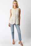 GIANNA LINEN VEST TOP- MELANGE