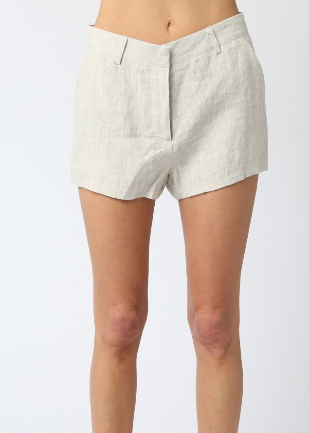 GIANNA LINEN SHORTS- MELANGE