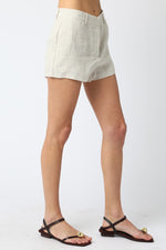 GIANNA LINEN SHORTS- MELANGE