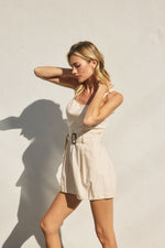 HEAVEN SENT LINEN ROMPER- OATMEAL