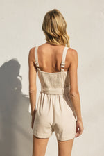HEAVEN SENT LINEN ROMPER- OATMEAL
