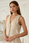 COTTON TWILL VEST- BEIGE