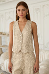 COTTON TWILL VEST- BEIGE