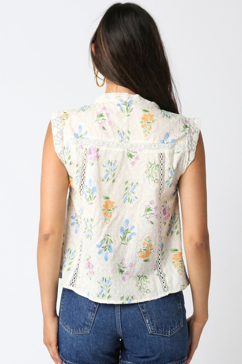 REAGAN FLORAL SHIRT- CREAM FLORAL