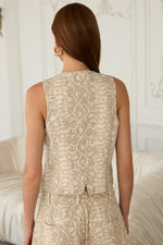 COTTON TWILL VEST- BEIGE