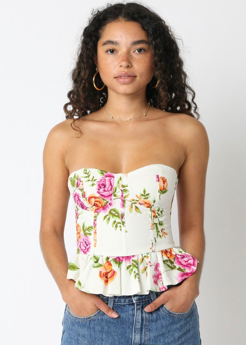 SWEET ROSE CORSET TOP- ROSE