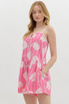 FLORAL U ROMPER- PINK