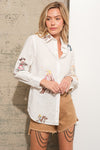 EMBROIDERED COWGIRL SHIRT- WHITE