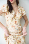 FLORAL BELL MAXI DRESS- NATURAL