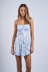 MONTANA  PRINTED MINI DRESS- BLUE