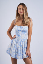 MONTANA  PRINTED MINI DRESS- BLUE