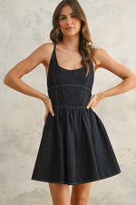 INDIGO DENIM MINI DRESS- DK DENIM