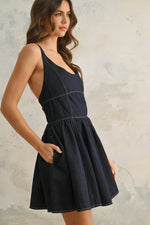 INDIGO DENIM MINI DRESS- DK DENIM