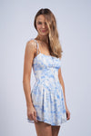 MONTANA  PRINTED MINI DRESS- BLUE