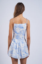 MONTANA  PRINTED MINI DRESS- BLUE