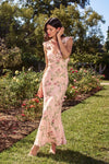 DARLING FLUTTER FLORAL MAXI - BLUSH ROSE
