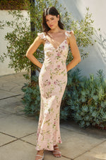 DARLING FLUTTER FLORAL MAXI - BLUSH ROSE