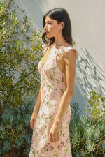 DARLING FLUTTER FLORAL MAXI - BLUSH ROSE