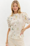 WHIMS FLORAL BLOUSE- CREAM