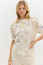 WHIMS FLORAL BLOUSE- CREAM