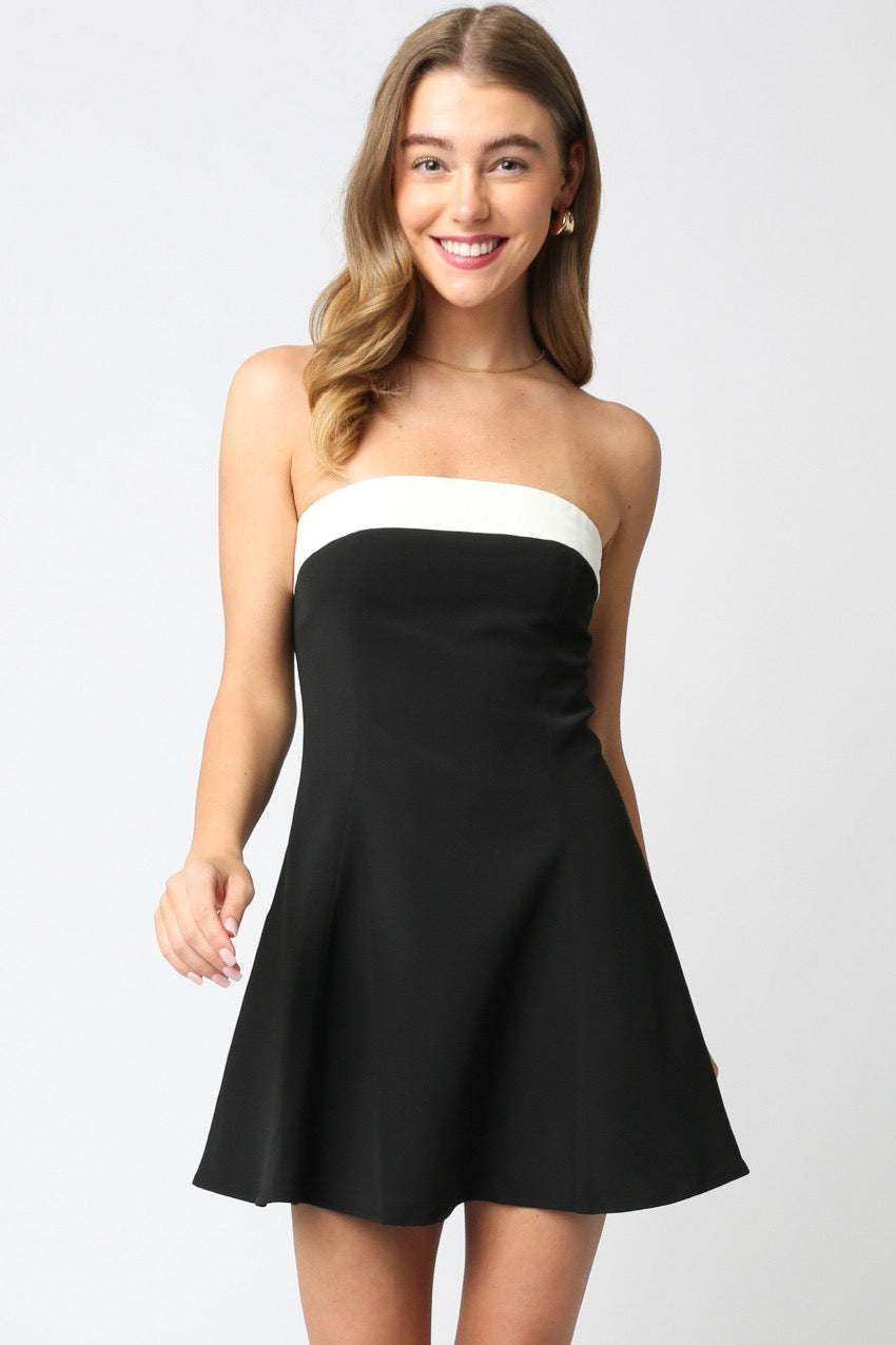 KELLY STRAPLESS DRESS- BLACK