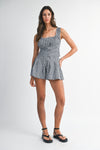 GINGHAM PLAID TOP- BLACK/WHITE