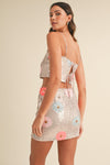 FLORAL SEQUIN CROP CAMI- BLUSH
