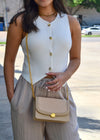 SPLIT HEM SWEATER VEST- WHITE