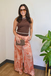 CONTRAST TRIM KNIT HALTER- BROWN