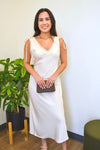 LACE TRIM SLIP DRESS- CREAM