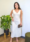LACE TRIM SLIP DRESS- CREAM