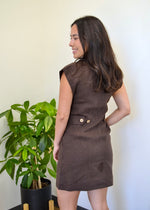 FREYA LINEN DRESS- BROWN