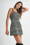 LEOPARD SQUARE NK MINI DRESS- LEOPARD