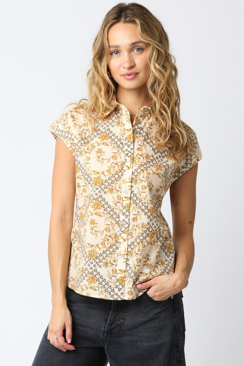 TINA COTTON SHIRT- NATURAL MULTI