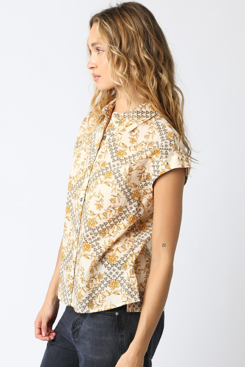 TINA COTTON SHIRT- NATURAL MULTI