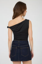 OFF THE SHOULDER TWIST TOP- BLACK