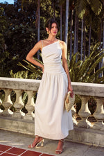 CHARMING DROP WAIST MAXI DRESS- WHITE