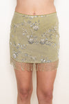 Y2K BEADED SKIRT- OLIVE