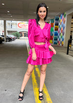 LARA RUFFLE SKIRT- BERRY