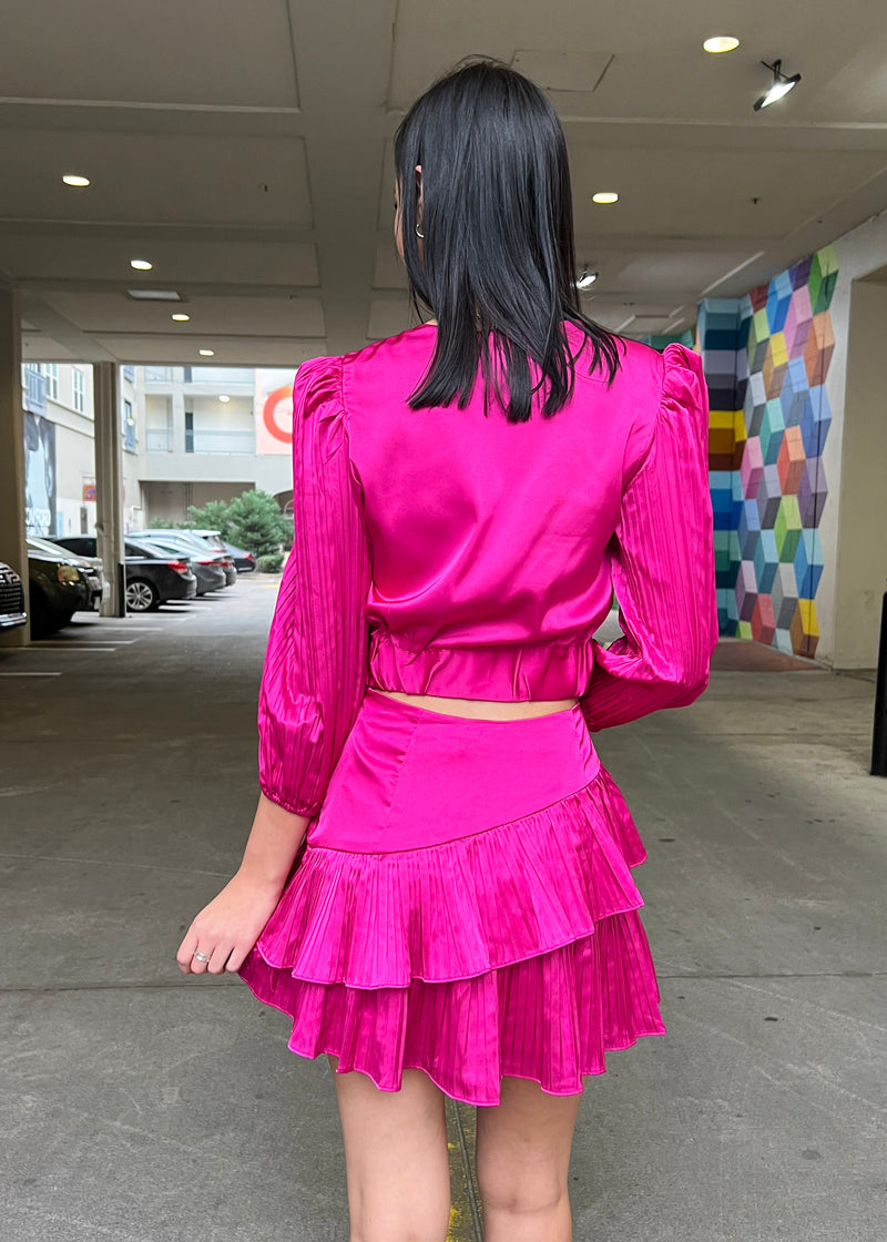 LARA RUFFLE SKIRT- BERRY