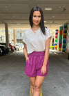 BELTED SHORTS- ORCHID