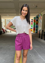 BELTED SHORTS- ORCHID