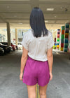 BELTED SHORTS- ORCHID